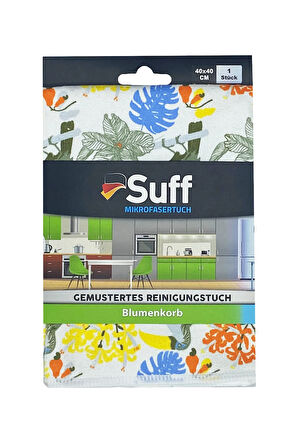 1 Adet - Çiçek Sepeti -10 Desen Mutfak Bezi 40x40 (