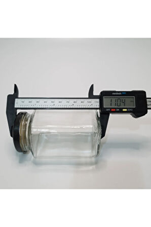 24 Adet 200 Cc Şeffaf Kare Cam Kavanoz Siyah Metal Kapak