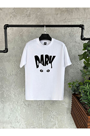 Dark Baskılı Turuncu Oversize Erkek Tshirt