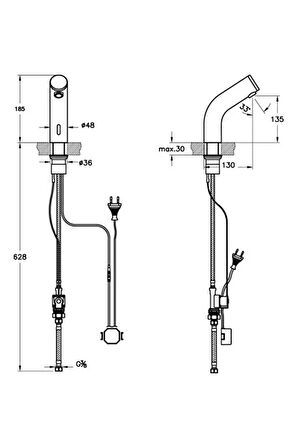 Sento Çocuk A47188 Temassız Lavabo Bataryası, Elektrikli, Tek Su Girişli, Krom - Yeşil