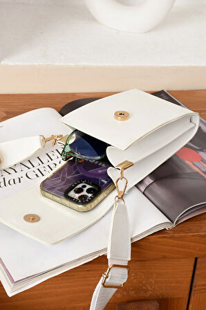 Lüks Çapraz Askılı Kolon Kemer Detaylı Mini Cüzdan Tasarımlı Çanta