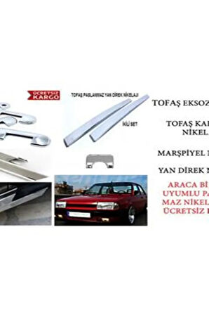 Tofaş Kapı Marşpiyel Yan Direk Eksoz Nikelaj Seti 9 Parça