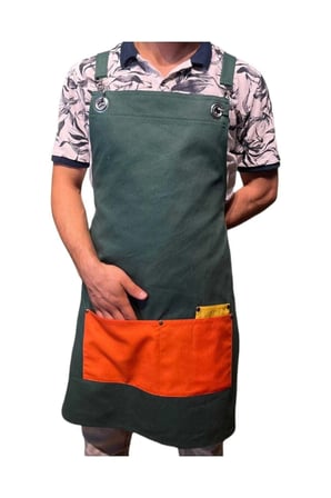 Koyu Yeşil Yeni Sezon Trend Çapraz Askılı Önlük Barista Garson