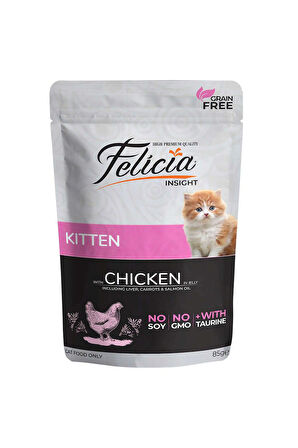 6 ADET FELICIA TAHILSIZ TAVUKLU YAVRU KEDI POUCH 85 GR 205078