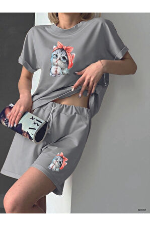 Sport Takım CAT KITTEN  RENKLI HOFFNUNG Şort KUMAŞ IKI IPLIK - oversize