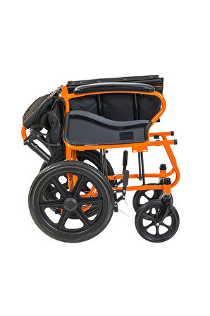 GOLFİ Standart Manuel Transfer Sandalyesi Refakatçi Frenli Hafif Tekerlekli Sandalye