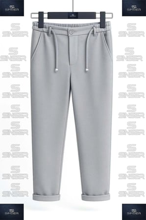 ERKEK Pantolon Bel Lastikli Likralı Paça Katlamalı JGR Stil