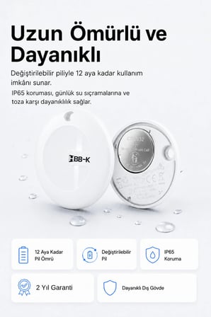 Hi Tag Akıllı Takip Cihazı 2'li Paket Beyaz