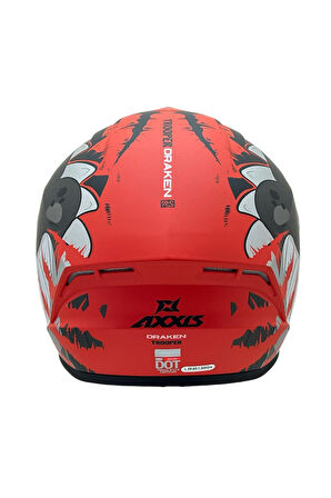 AXXIS DRAKEN S TROOPER E5 MAT KIRMIZI  DESENLİ MOTOSİKLET KASKI ÇİFT VİZÖRLÜ