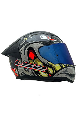 RAPID 2 SPOX GRİ-KIRMIZI KASK ŞEFFAF KASK CAMI HEDİYELİ