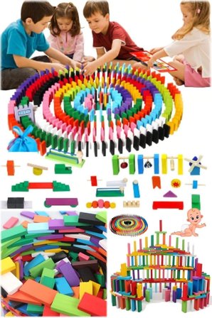 100 Adet Renkli Ahşap Domino Ahşap Blok Çocuk Eğitici Oyuncaklar Eğitici Oyuncak Akıllı Domino Renk