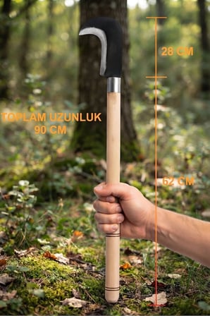Tahra – 90 cm El Yapımı Çelik Bahçe Budama Bıçağı | Ağaç, Çalı ve Odun Kesme