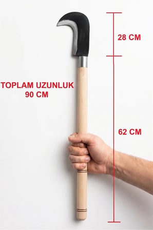 Tahra – 90 cm El Yapımı Çelik Bahçe Budama Bıçağı | Ağaç, Çalı ve Odun Kesme