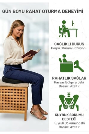 Ortopedik Oturma Simidi Minderi Kuyruk Sokumu Destek Yastığı