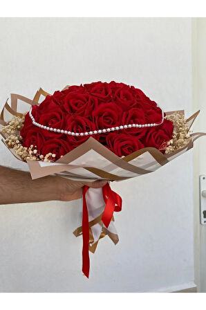 ÖZEL İNCİLİ 41 ADET KIZ İSTEME ÇİÇEĞİ BUKETİ