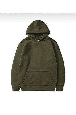 Kadın Siyah Baskılı Kapüşonlu Sweatshirt