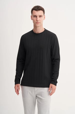 Premium Kalın Jakarlı Interlok Regular Fit Sweatshirt-53950
