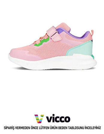 Vicco Yancy Pembe Cırtlı Hafif Kız Çocuk Spor Ayakkabısı Sneaker 