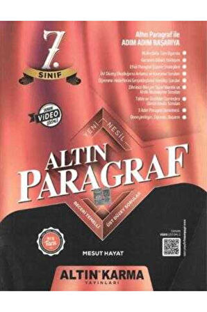 ALTIN KARMA 7.SINIF ALTIN PARAGRAF SORU BANKASI (YAZAR: MESUT HAYAT)