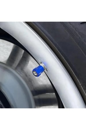 HYUNDAI  LOGOLU ALÜMİNYUM KAPLAMA 4 ADET SİBOP KAPAK (MAVİ)