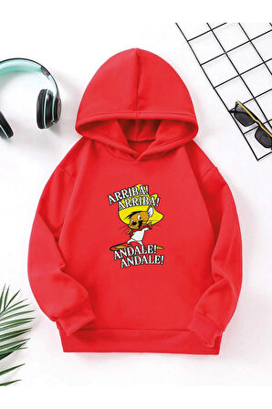 Çocuk Kapüşonlu Baskılı Sweatshirt