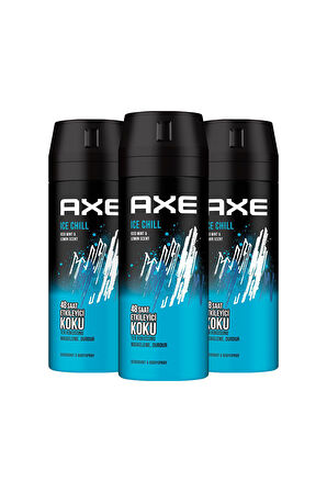 Axe Erkek Deodorant & Bodyspray Ice Chill 48 Saat Etkileyici Koku 150 ml X3 Adet