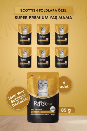 Reflex Plus Scottish Fold Yetişkin Kedi Pouch Mama 85gr x 6 Adet