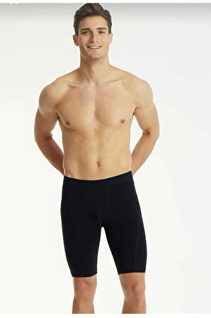 1253 Erkek Elestan Uzun Boxer 3 Lü Siyah