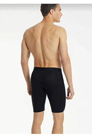 1253 Erkek Elestan Uzun Boxer 3 Lü Siyah