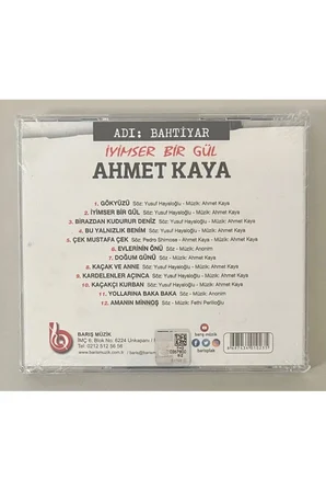 Ahmet Kaya Adı Bahtiyar İyimser Bir Gül Cd (Jelatininde Sıfır Orijinal Baskı Cd) Plak Değildir