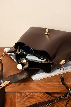 Kadın 3 Bölmeli Elden Tutmalı Omuzdan Asmalı Kaliteli Çanta