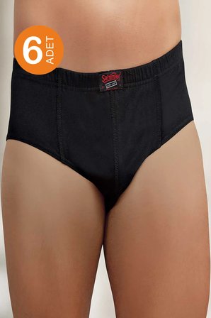 Erkek beyaz 6'lı Paket %100 Pamuk Külot ME009-SH
