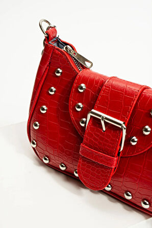 Bony ma zımbalı timsah desenli kol çantası