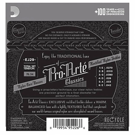 D'Addario EJ29 Pro-Arte Rectified Moderate Tension Klasik Gitar Teli