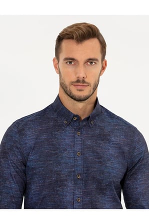 PİERRE CARDİN ERKEK SLİMFİT SPOR GÖMLEK G021SZ004.000.1565427 MELANJ 033 