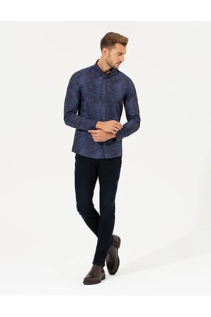 PİERRE CARDİN ERKEK SLİMFİT SPOR GÖMLEK G021SZ004.000.1565427 MELANJ 033 