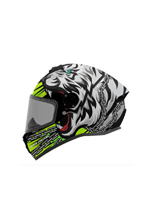 AXXIS Draken S Roar B3 Matt Fluor Yellow Kapalı Motosiklet Kaskı + Yedek Siyah Vizör