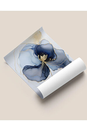 Çerçevesiz Poster Dijital Baskı Soyut Mavi Rüya- 50x70