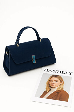 Lüks Süet Kutu Model Çapraz ve El Omuz Çantası