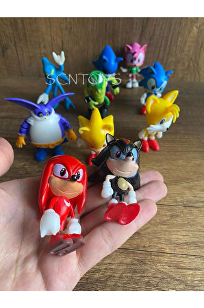 SONİC FİGÜR 10'LU SONİC KİRPİ HEDGEHOG SONIC POWER AKSİYON FİGÜRLERİ 10'LU SET KIRILMAZ SİLİKON