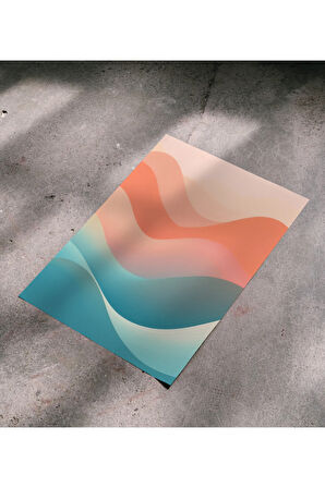 Çerçevesiz Poster, Dijital Baskı Soyut Renkli Dalgalar , Ofis Salon Oturma Odası Dekorasyon , Poster