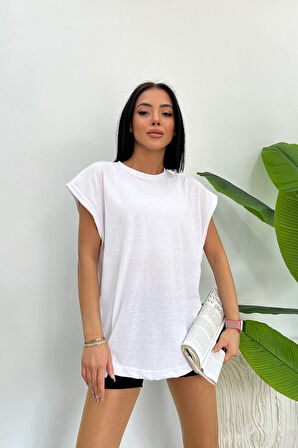 Oversize One Baskılı Siyah Tshirt