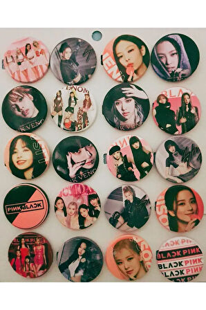 20 Adet Black Pink Rozeti
