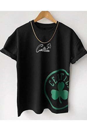 Erkek Oversize Baskılı Bisiklet Yaka Kısa Kollu T-shirt garalio