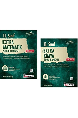 Kafadengi 11. Sınıf Matematik + Kimya Extra Soru Bankası Seti 2 Kitap 2023