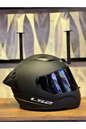 RAPID 2 MAT SİYAH KASK Full paket Yarış Spoiler ve Siyah Vizör ECE 22.06 sertifikalı