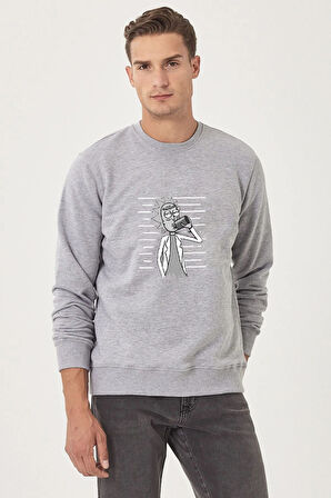 LUNAVISITA Sweatshirt Baskılı Bisiklet Yaka