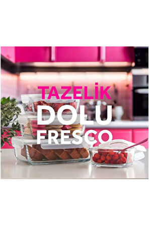 Lav fresco saklama kabı - lav 3 lü çok amaçlı erzak saklama kabı 1200 ml.