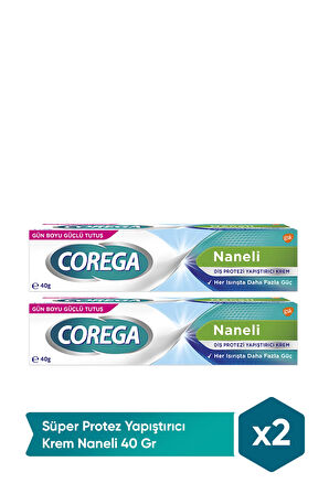 Süper 3 Yönlü Tutuş Diş Protez Yapıştırıcı Krem Naneli 40 Gr - 2 Adet