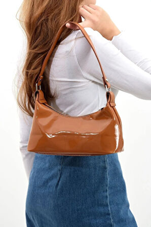 Kadın Taba Rugan Omuz Çantası